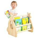 BUERPINKING Kinder Bücherregal aus Holz, Bücherregal Kinderzimmer,...