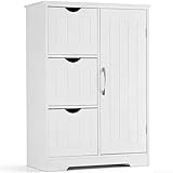 DUMOS Badezimmerschrank, MDF Kommode mit Schubladen, Badschrank Schmal...