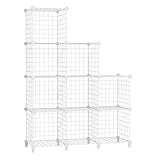 AWTATOS Regal 9 Regal Drahtwürfel Stapelbarer Regal Würfel DIY...