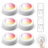 6er Set LED Unterbauleuchte RGBW – Kabellose Schrankbeleuchtung 16...