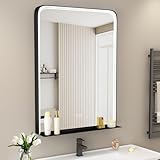 STARLEAD Badspiegel-mit-Beleuchtung 80x60cm, LED-Badspiegel mit...