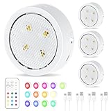 Led Vitrinenbeleuchtung kabellos,USB Aufladbar LED Spots Akku mit...