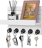 Kldgris Schlüsselbrett mit Ablage, Dekoratives Holz Wandregal,...
