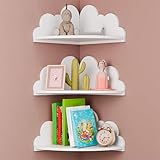 Kinderzimmerregale, Wolkenwandregal, 3er-Set, kleine Eckregale,...
