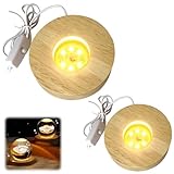 Holz LED Lichtsockel, 2 Stück Led Ständer, Display-Basis DIY Led...