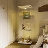 BPKADHY Vitrinenschrank mit Glas,Vitrinenschrank Led Beleuchtung mit 1...