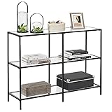 VASAGLE Konsolentisch, Regal, 3 Ablagen aus Hartglas, Flurtisch, 30 x...