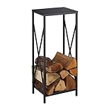 Relaxdays Kaminholzregal, Metall, HBT: 80 x 34 x 25 cm, Feuerholzregal...
