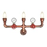 LIAIZE 3-Licht Water Pipe Wandlampe, Vintage Industrial Metall...