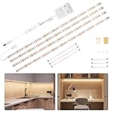 WOBANE LED Unterbauleuchte mit Schalter,4 x 50cm LED Unterschrank...