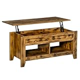 HOMCOM Couchtisch Beistelltisch Kaffeetisch Sofatisch aufklappbar mit...
