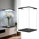 Vibeo Acryl Vitrine Hohe, Beleuchtete Acrylbox mit Schiebetür, 10 20...