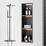 Moderne, Matte Duschablage mit LED-Beleuchtung, rostfreies...