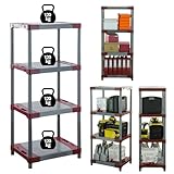 MODO24 Jupiter-4 Plastikregal, Kunststoffregal mit 4 Fachböden,...