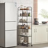 Schmaler Rollwagen mit 6 Ebenen – Küchenaufbewahrung aus Metall mit...