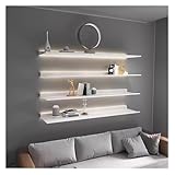 LJYKBFL Schwebende Wandregale mit LED-Licht, an der Wand montierte...