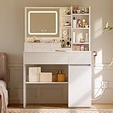 Coleshome Schminktisch mit Beleuchtung LED Spiegel und Steckdose,...