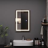 Vicco Badezimmerspiegel Miral, Glas, 40 x 60 cm mit Frontlight...