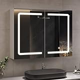 DICTAC Badezimmer spiegelschrank mit Beleuchtung 80x16x60cm...
