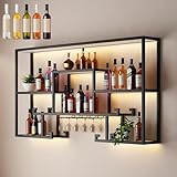 Regal Metall Weinregal Hängend Flaschenregal Wand Bar Regal Mit...