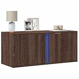 ZQQLVOO TV-Wandschrank mit LED-Beleuchtung Eichen-Optik tv Cabinet...