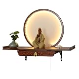 Altarktisch Wandmontage mit LED Beleuchtung, Bambus Meditationstisch...