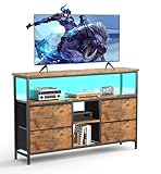 MUTUN TV Schrank mit LED-Beleuchtung, Lowboard für Fernseher mit 4...