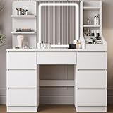TRIUMPHKEY Schminktisch mit LED Beleuchtung,Einstellbarer...
