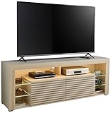 Goal 2 TV-Lowboard mit LED-Beleuchtung in Kaschmir, Riva Eiche Optik -...