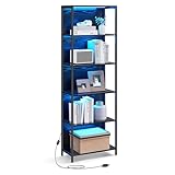 VASAGLE Bücherregal mit 6 Ebenen, Standregal mit Einstellbarer...