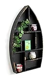 DanDiBo Setzkasten Boot Sammlervitrine Schwarz 12111 Loft 58 cm Shabby...