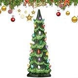 HOHOVYVY Retro Handbemalter Tisch Weihnachtsbaum Mit LED-Beleuchtung...