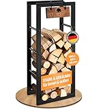 BLACK OAK Kaminholzregal JACK 100x40x25cm schwarz - für innen &...