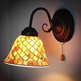 LOGT Tiffany Wandlampe mit Schalter Barocker Wandleuchte Innen...