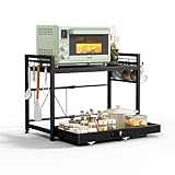 NETEL Verstellbares Mikrowellen Regal 2-stufig,küchenregal stehend...