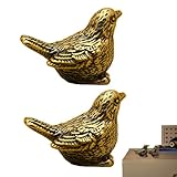 Generisch Messing-Spatz-, Messing-Vogelstatue - 2 Stück Messing Spatz...