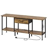 OYRREU Fernsehtisch mit Steckdose TV Cabinet mit LED-Beleuchtung TV...