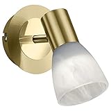 Trio Leuchten LED-Spot 'Levisto' in Messing matt, Glas alabasterfarbig...