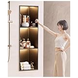 Duschnische Aus Edelstahl Mit LED-Lichtleiste Versteckte Duschnische...