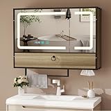 YU YUSING Spiegelschrank Bad mit LED Beleuchtung 80x60cm,...