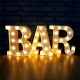 GOMETY LED Buchstaben BAR Leuchtschild, Beleuchtete Buchstaben Lichter...