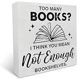 Bücherregal, Holzkistenschild, Dekoration, Schreibtischschild, 'Too...