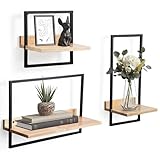 3er Set Wandregale aus Holz - Schwebende Regale Quadratisch |...