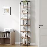 Hzuaneri Regal, Bücherregal, 7 Ebenen Standregal, DVD-Regal, Schmale...