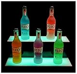 2 Tiers LED Beleuchtet Schnapsflasche Regal,Zuhause Alkohol-Flasche...