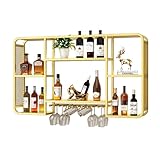 BGKASYHI Modernes Weinregal zur Wandmontage mit Weinglashalter,...