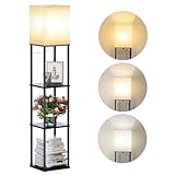Stehlampe mit regal für Wohnzimmer Vintage Metall Stehlampe mit 3...