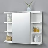 [en.casa] Badezimmer-Wandschrank 64 x 80 x 20 cm Spiegelschrank mit...