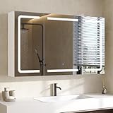 DICTAC Spiegelschrank Bad mit Beleuchtung und Steckdose...