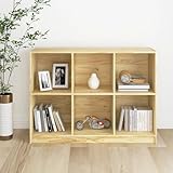 HETFTJN Bücherregal aus Massivholz Kiefer 104 x 33 x 76 cm Schmaler...